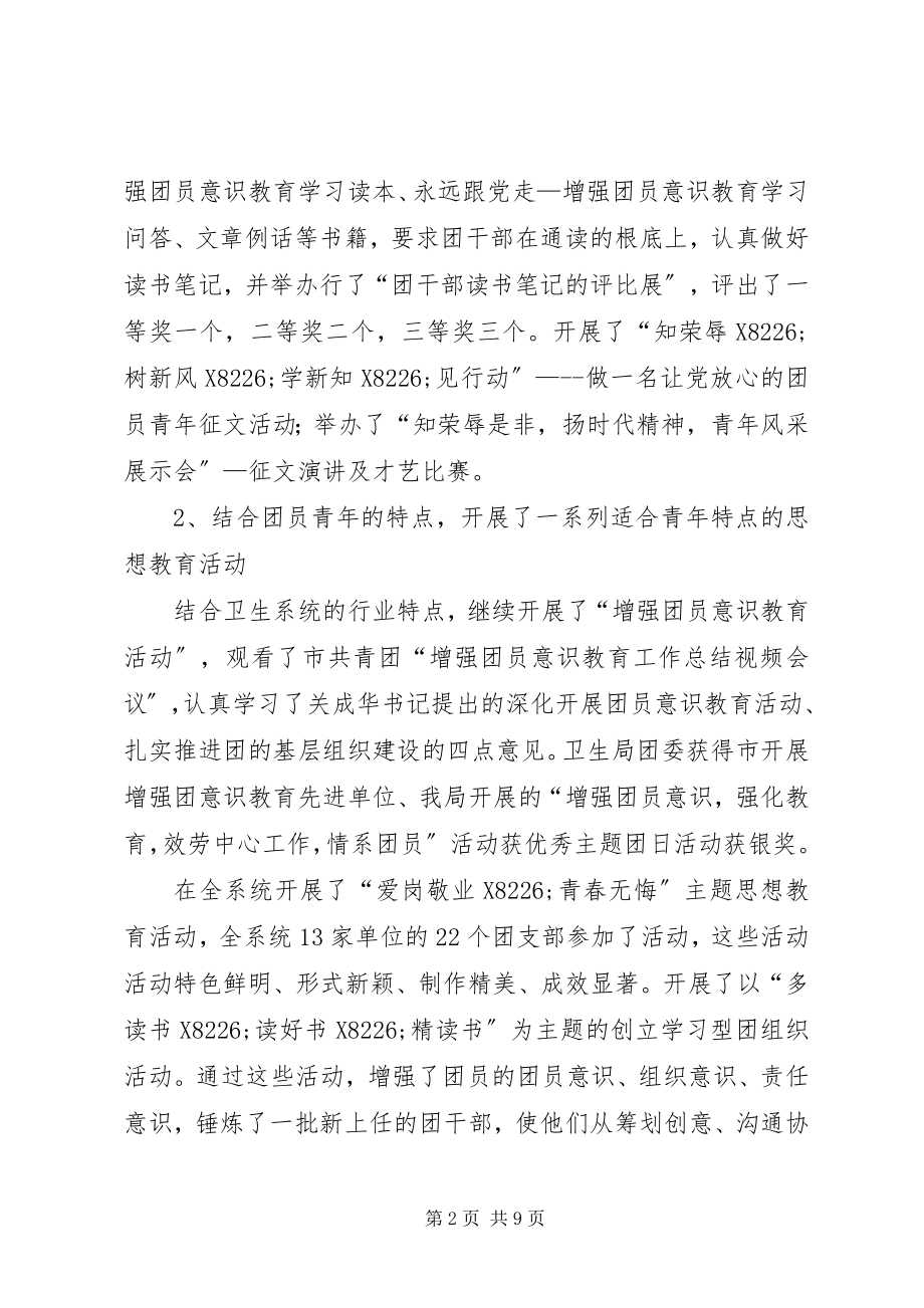 2023年市卫生部门团委工作年终总结.docx_第2页