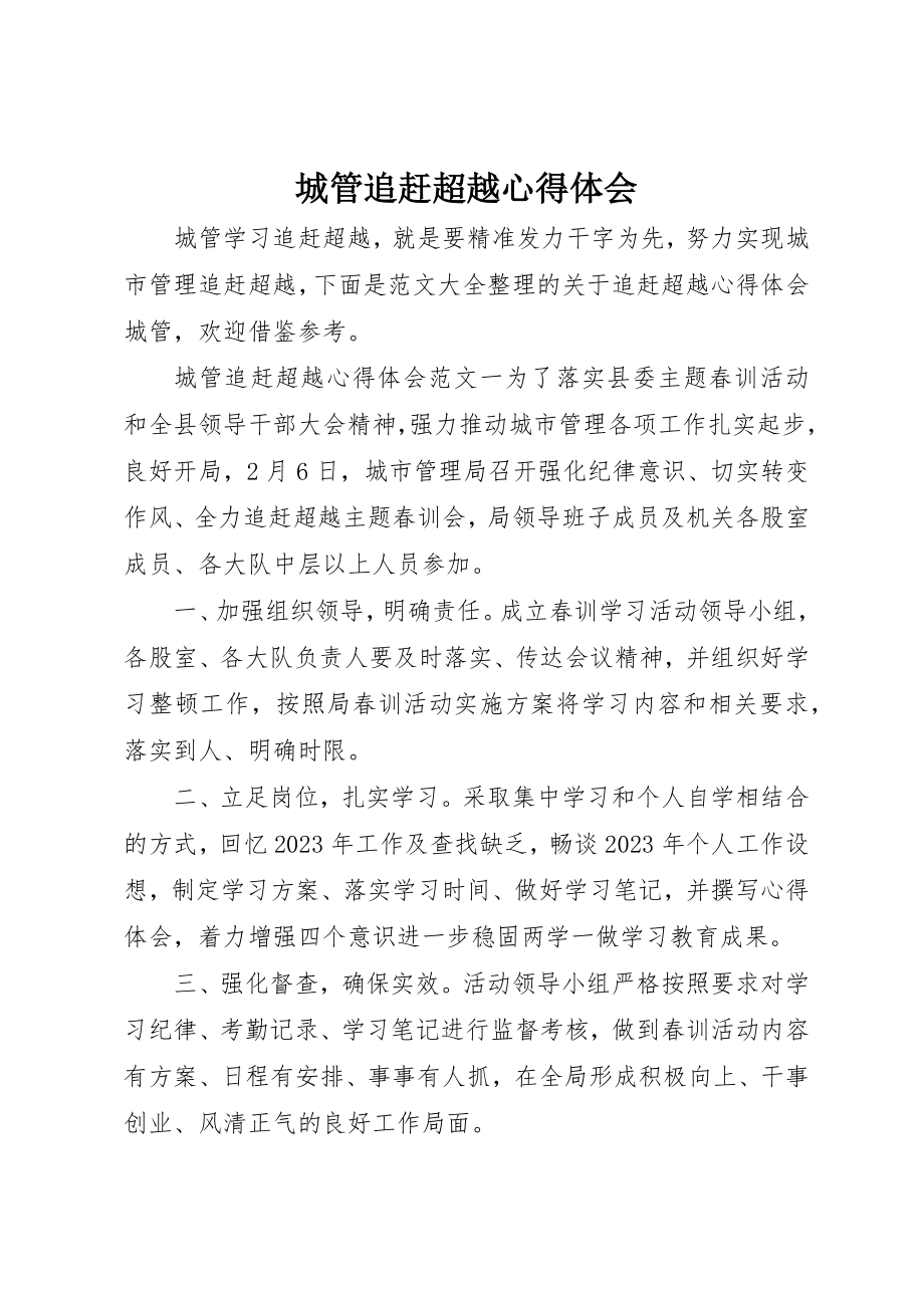 2023年城管追赶超越心得体会.docx_第1页