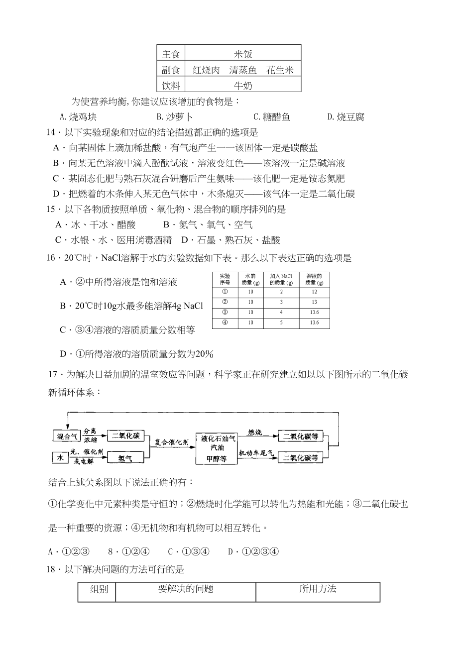 2023年山东省东营市中考化学试题及答案（word版）初中化学.docx_第3页