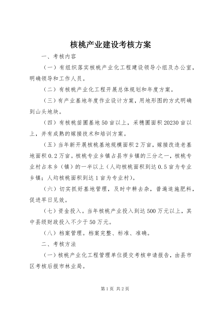 2023年核桃产业建设考核方案.docx_第1页