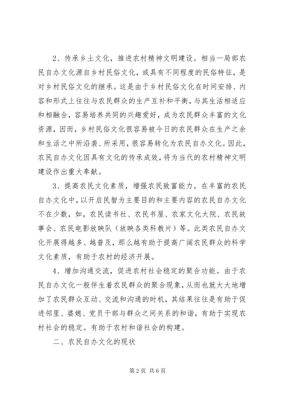 2023年对农民自办文化活动现状问题及对策.docx_第2页