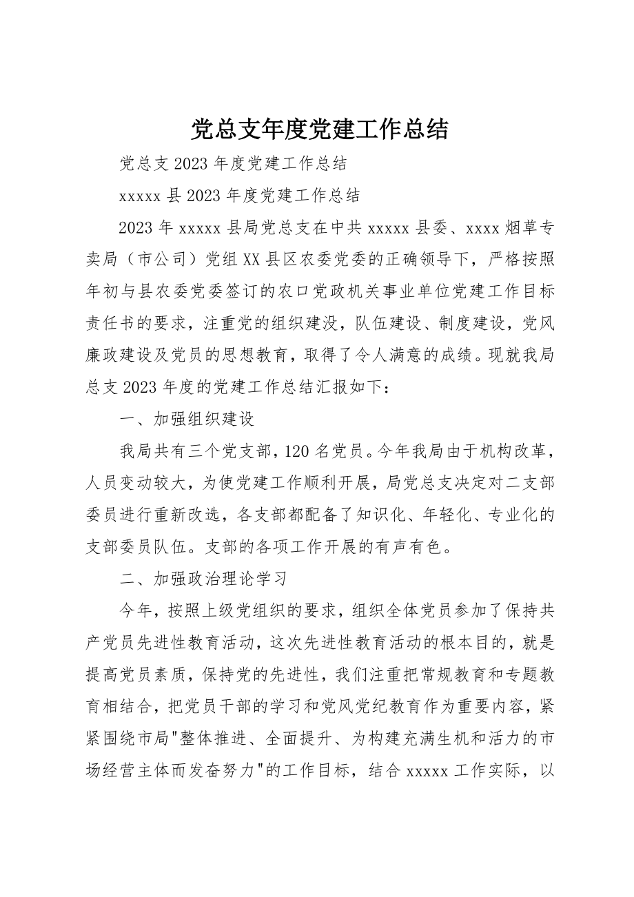 2023年党总支年度党建工作总结.docx_第1页