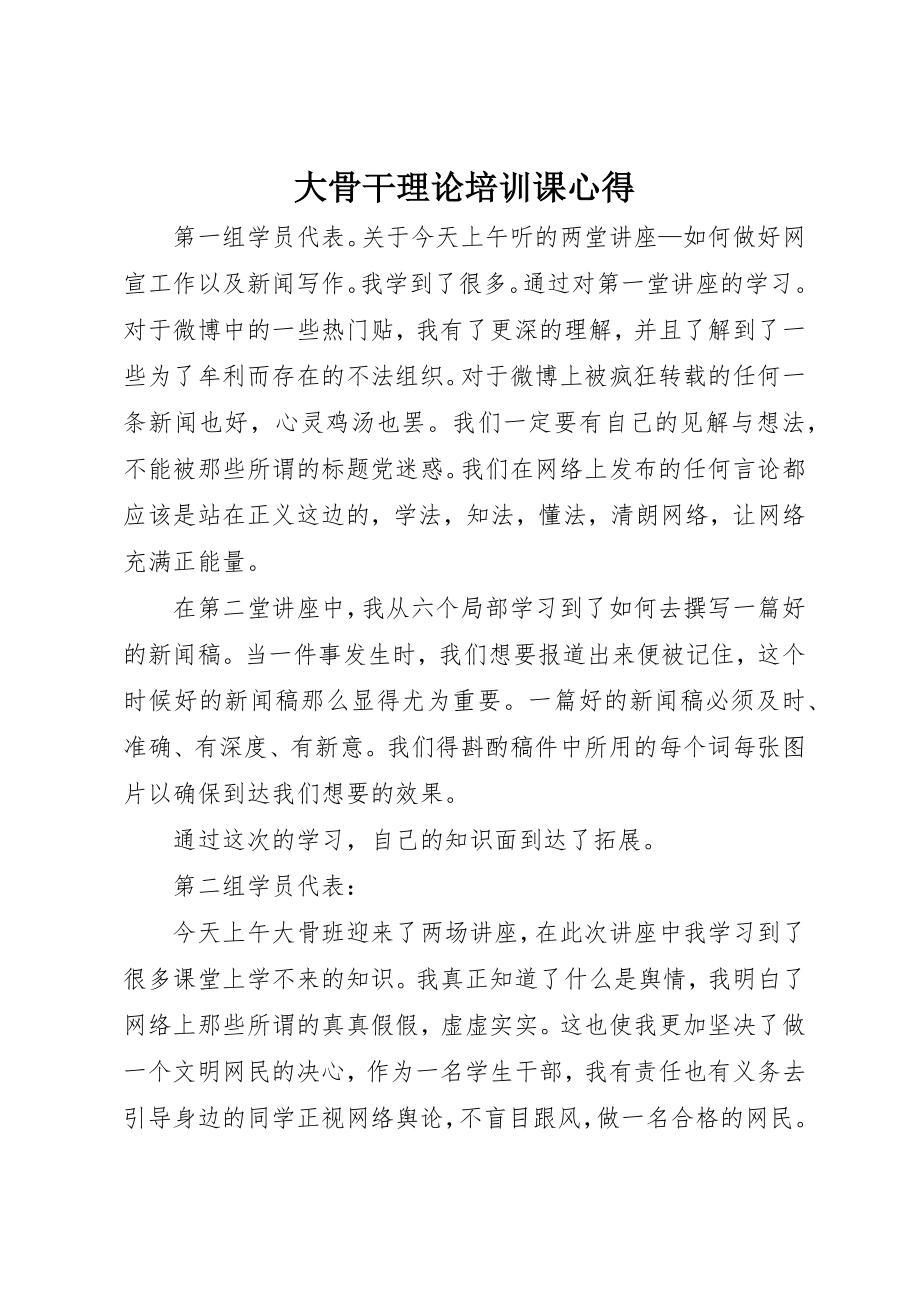 2023年大骨干理论培训课心得新编.docx_第1页