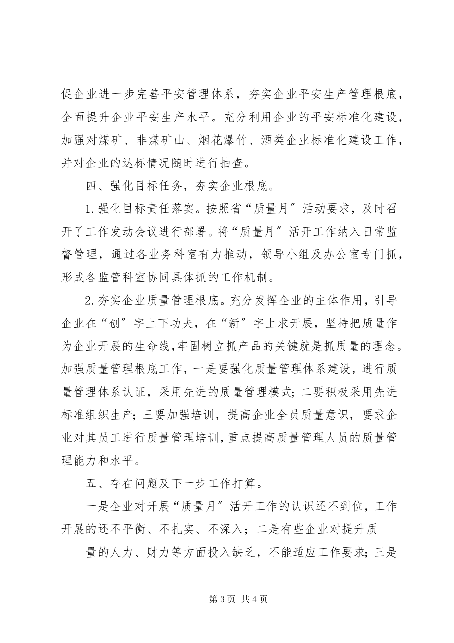 2023年安监局质量月宣传总结专题新编.docx_第3页