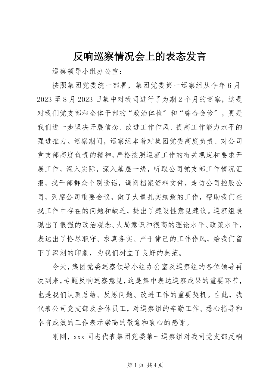 2023年反馈巡察情况会上的表态讲话.docx_第1页