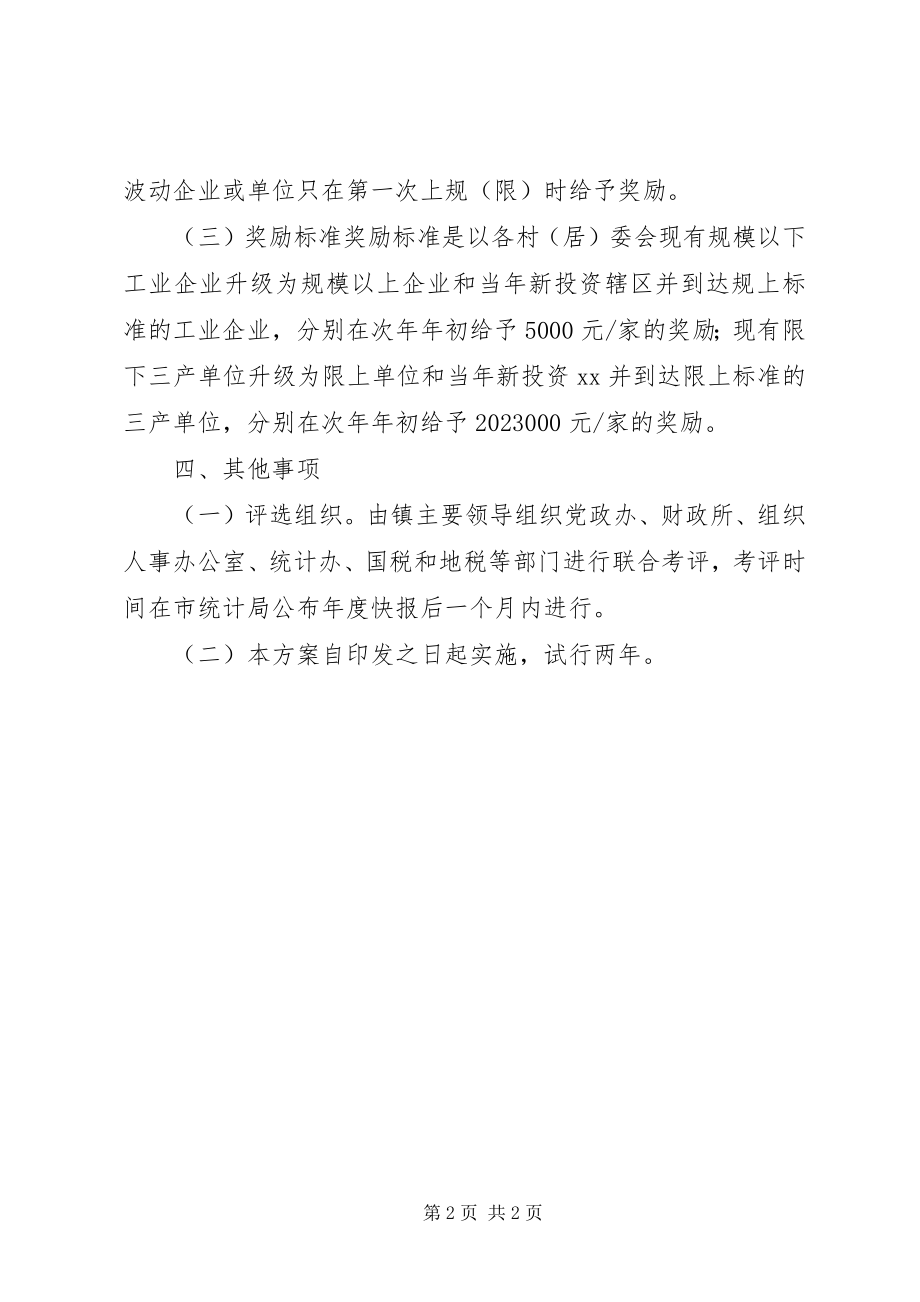 2023年乡镇培育规模以上工业企业和限上三产单位奖励方案.docx_第2页