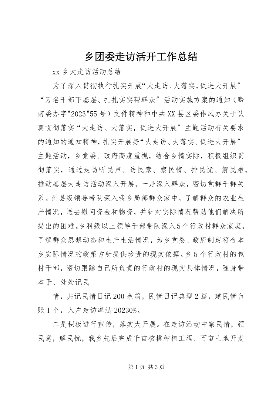 2023年乡团委走访活动工作总结.docx_第1页