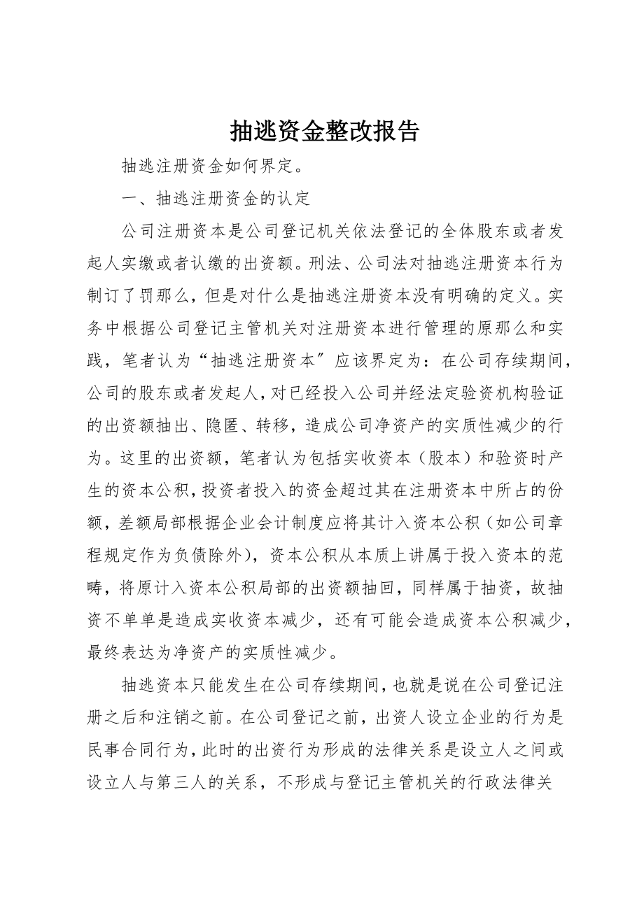 2023年抽逃资金整改报告新编.docx_第1页