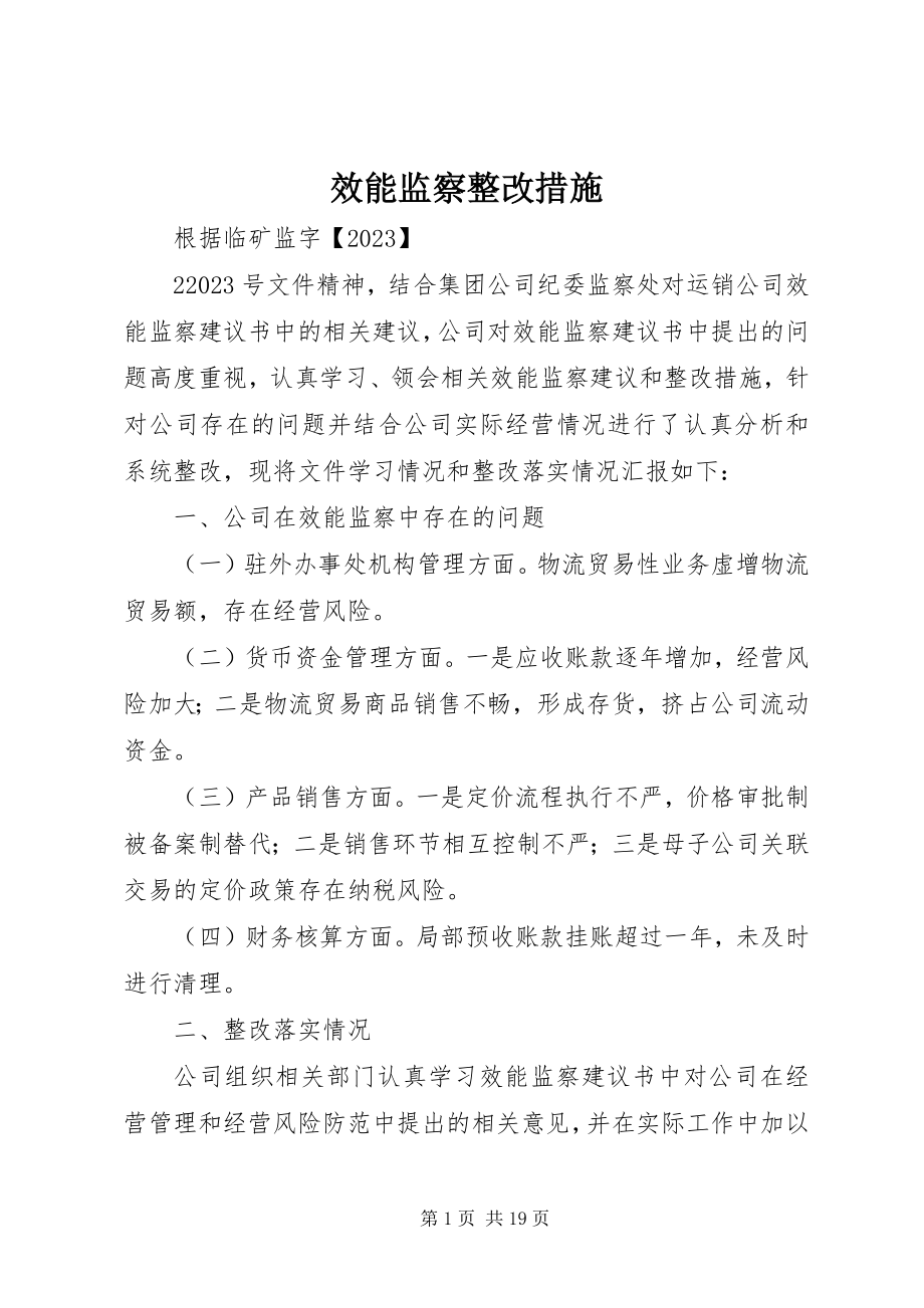 2023年效能监察整改措施.docx_第1页