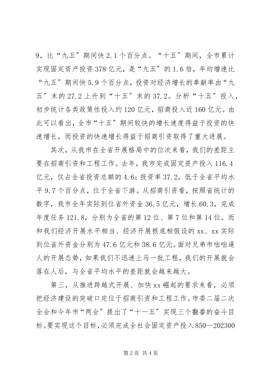 2023年全市重点项目和招商引资会议致辞稿.docx_第2页