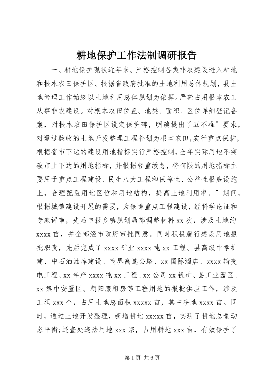 2023年耕地保护工作法制调研报告.docx_第1页