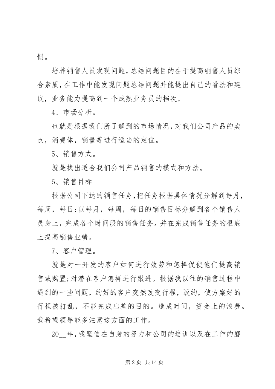 2023年个人工作计划书总结多篇经典合集.docx_第2页