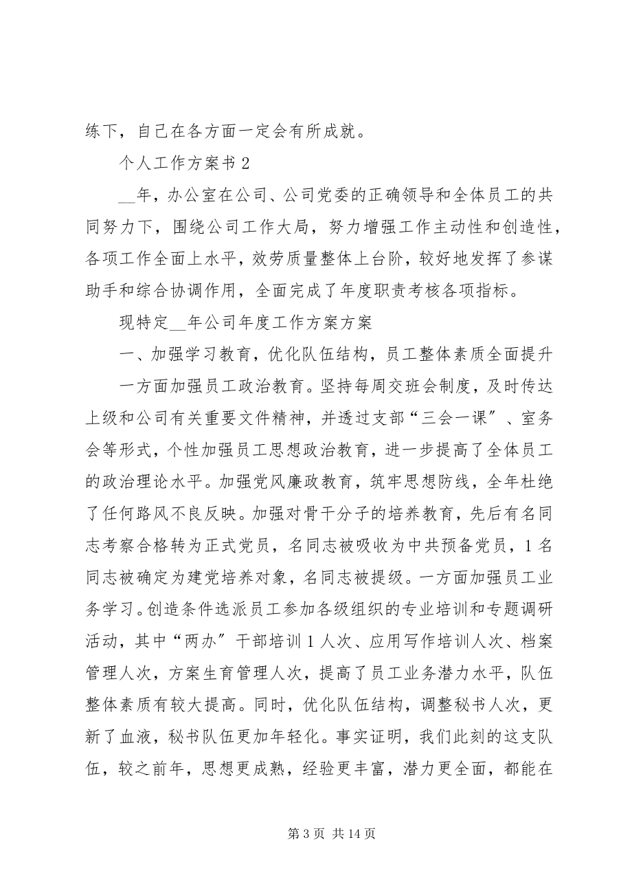 2023年个人工作计划书总结多篇经典合集.docx_第3页