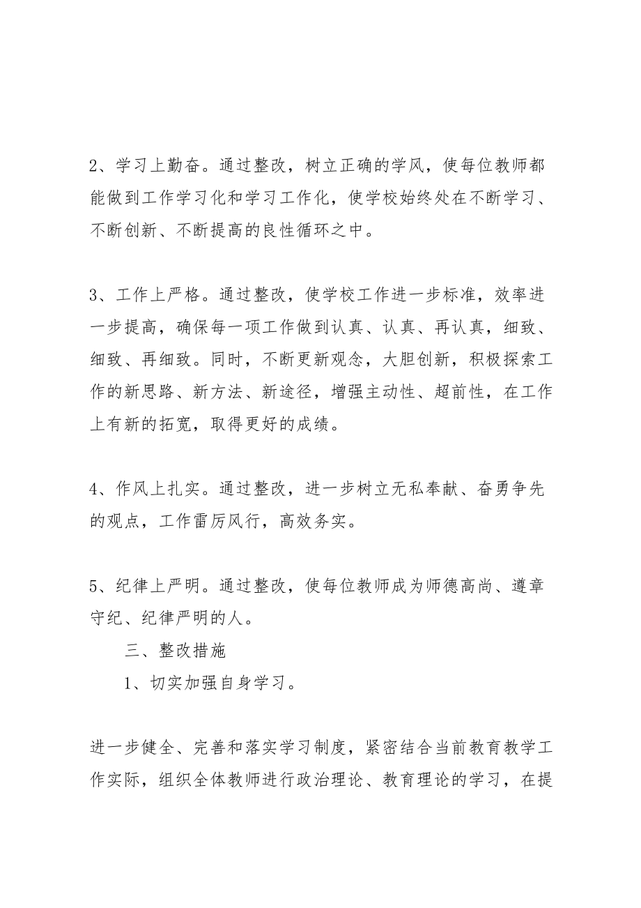 2023年学校思想纪律作风整顿整改方案1.doc_第3页