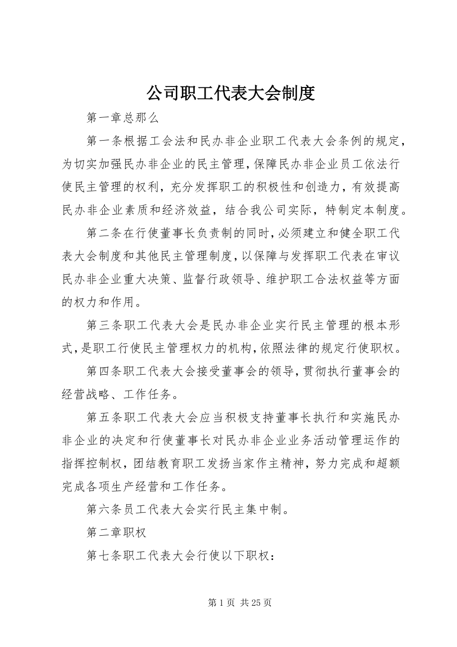 2023年公司职工代表大会制度.docx_第1页