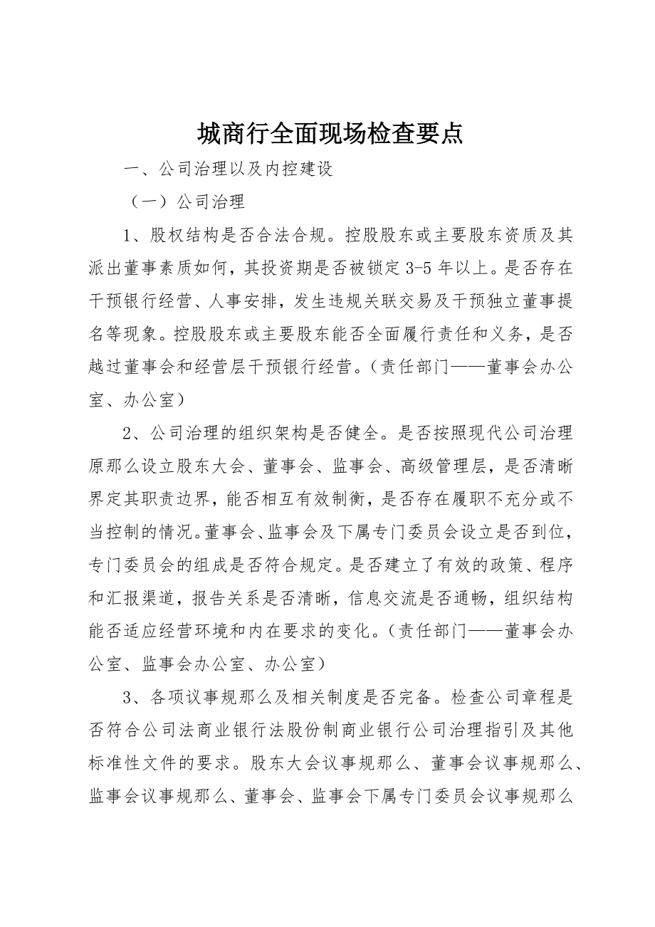 2023年城商行全面现场检查要点.docx_第1页