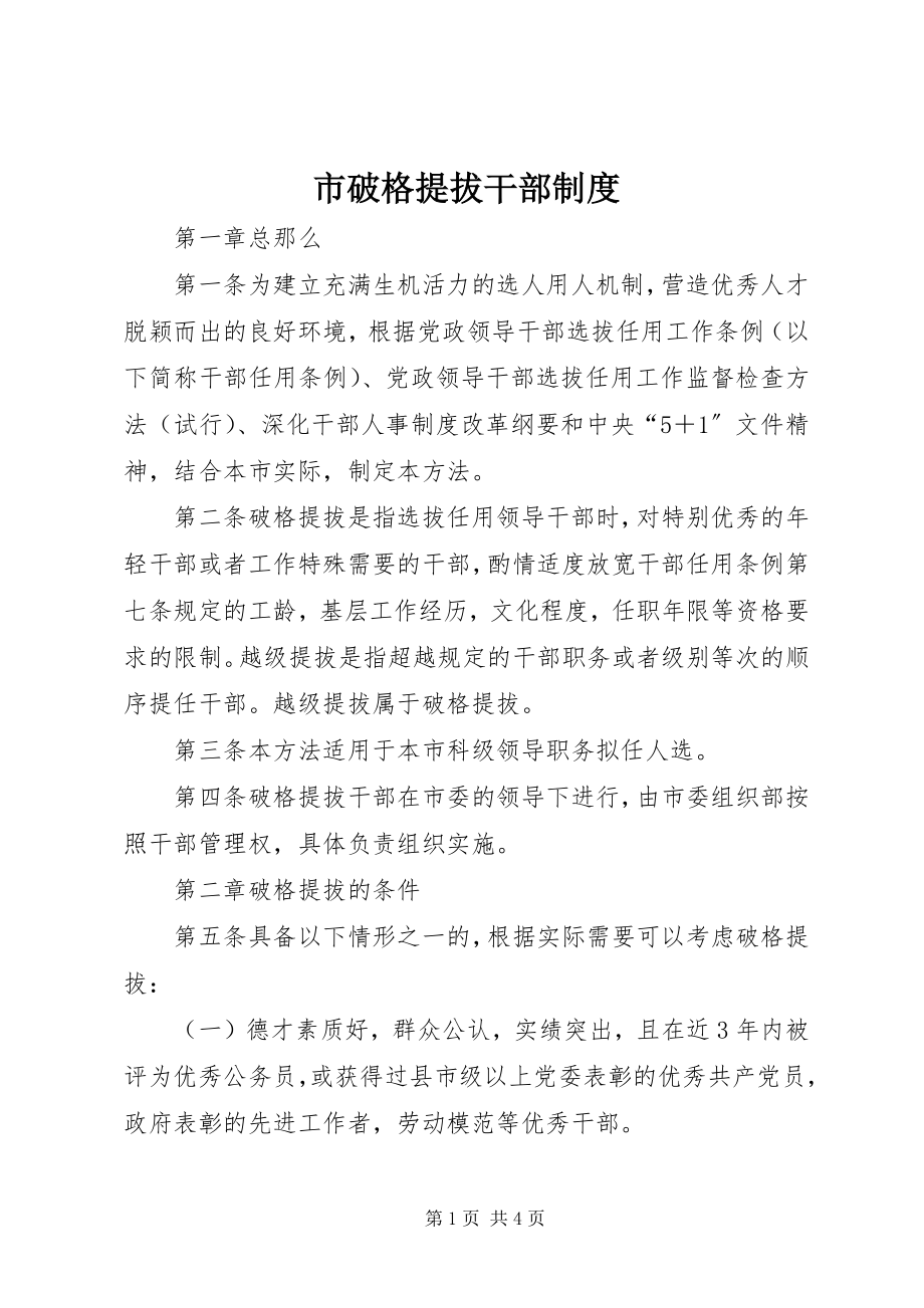 2023年市破格提拔干部制度.docx_第1页