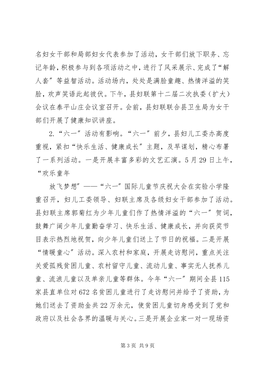 2023年县妇联上半年工作总结2.docx_第3页