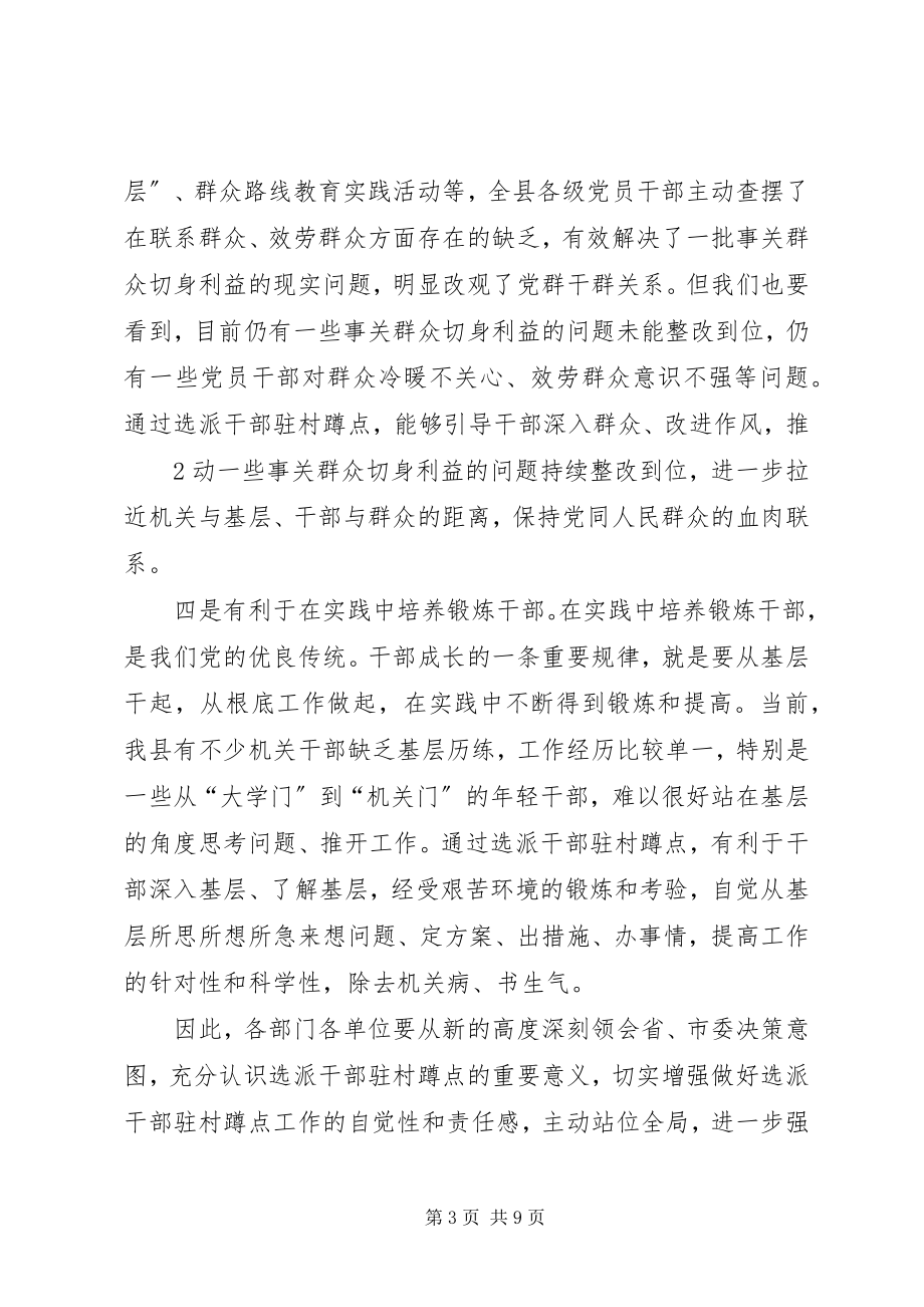 2023年在全区选派干部驻村蹲点工作会议上的致辞修改稿.docx_第3页