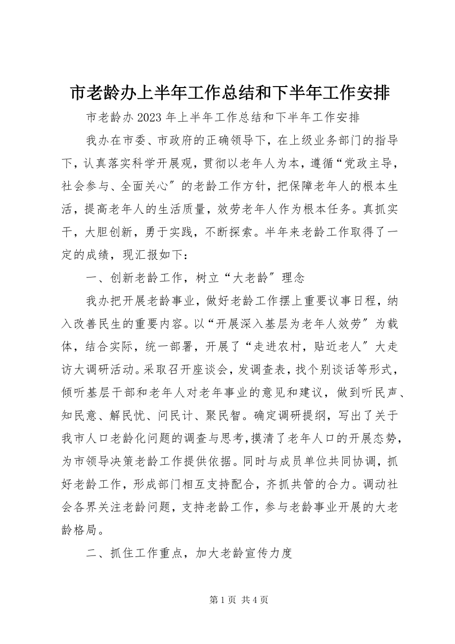 2023年市老龄办上半年工作总结和下半年工作安排.docx_第1页