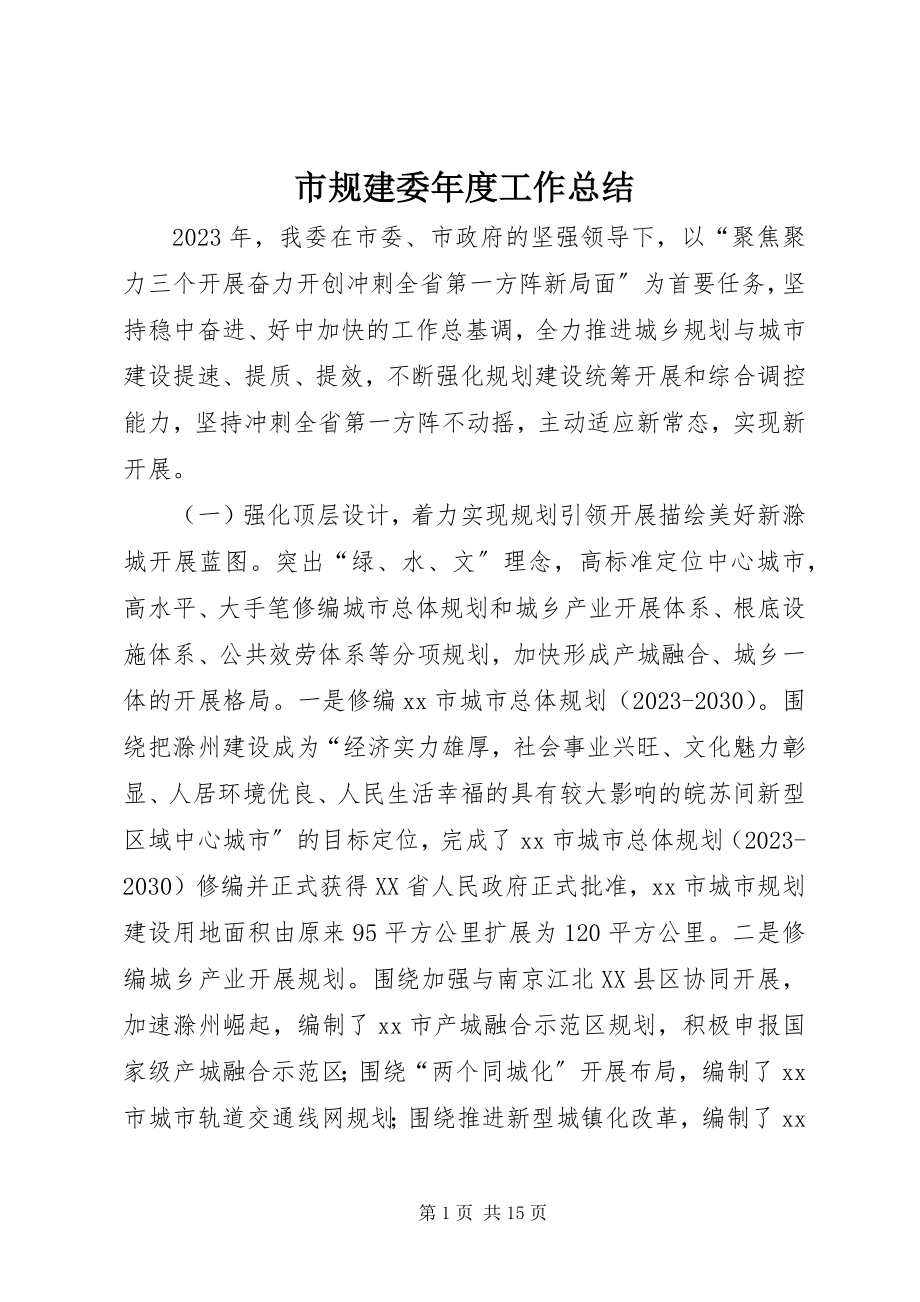 2023年市规建委年度工作总结.docx_第1页