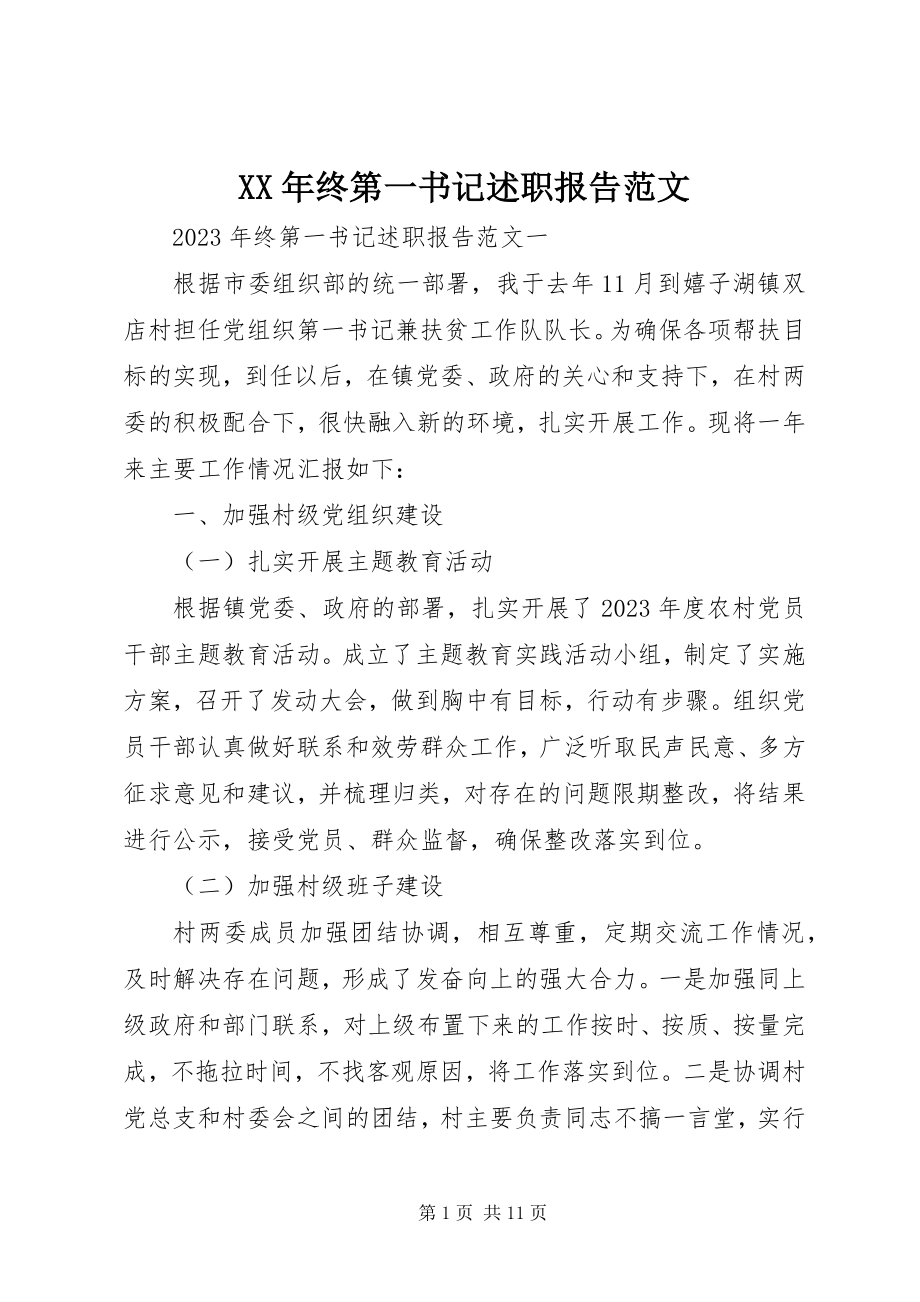 2023年终第一书记述职报告.docx_第1页