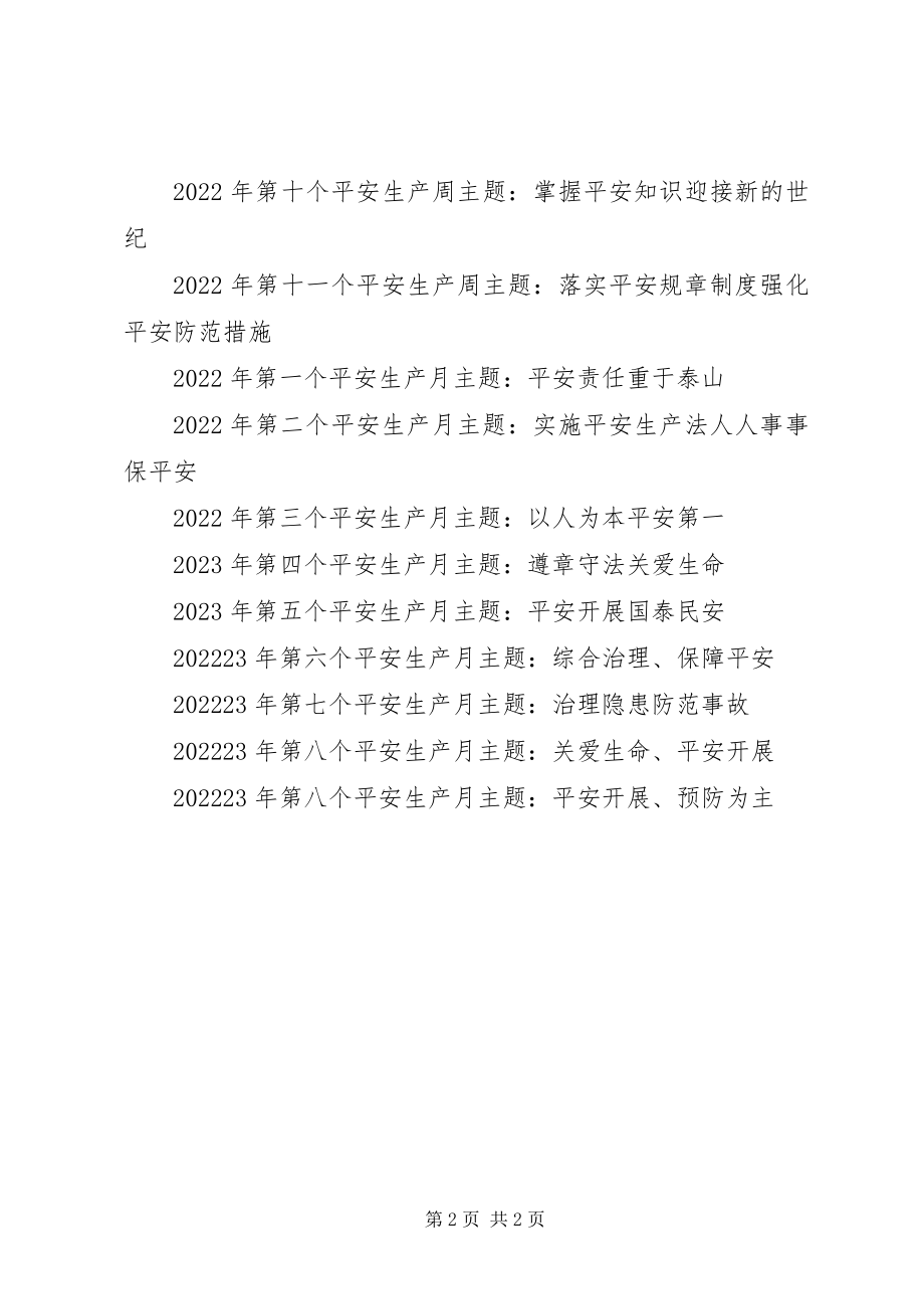 2023年至历年的安全生产月主题标语.docx_第2页