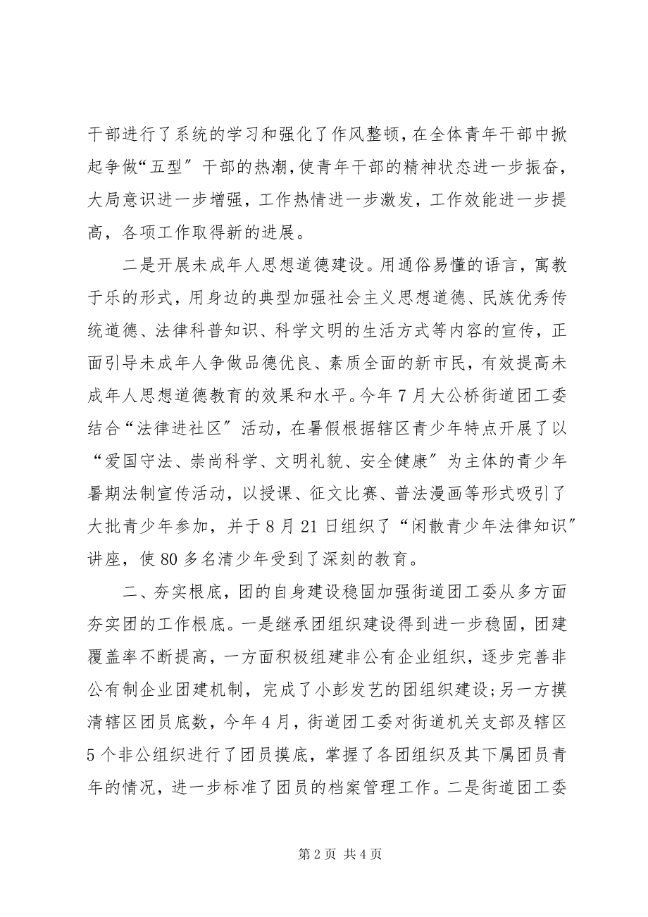 2023年街道团委个人年终工作总结街道团委负责人工作总结.docx_第2页