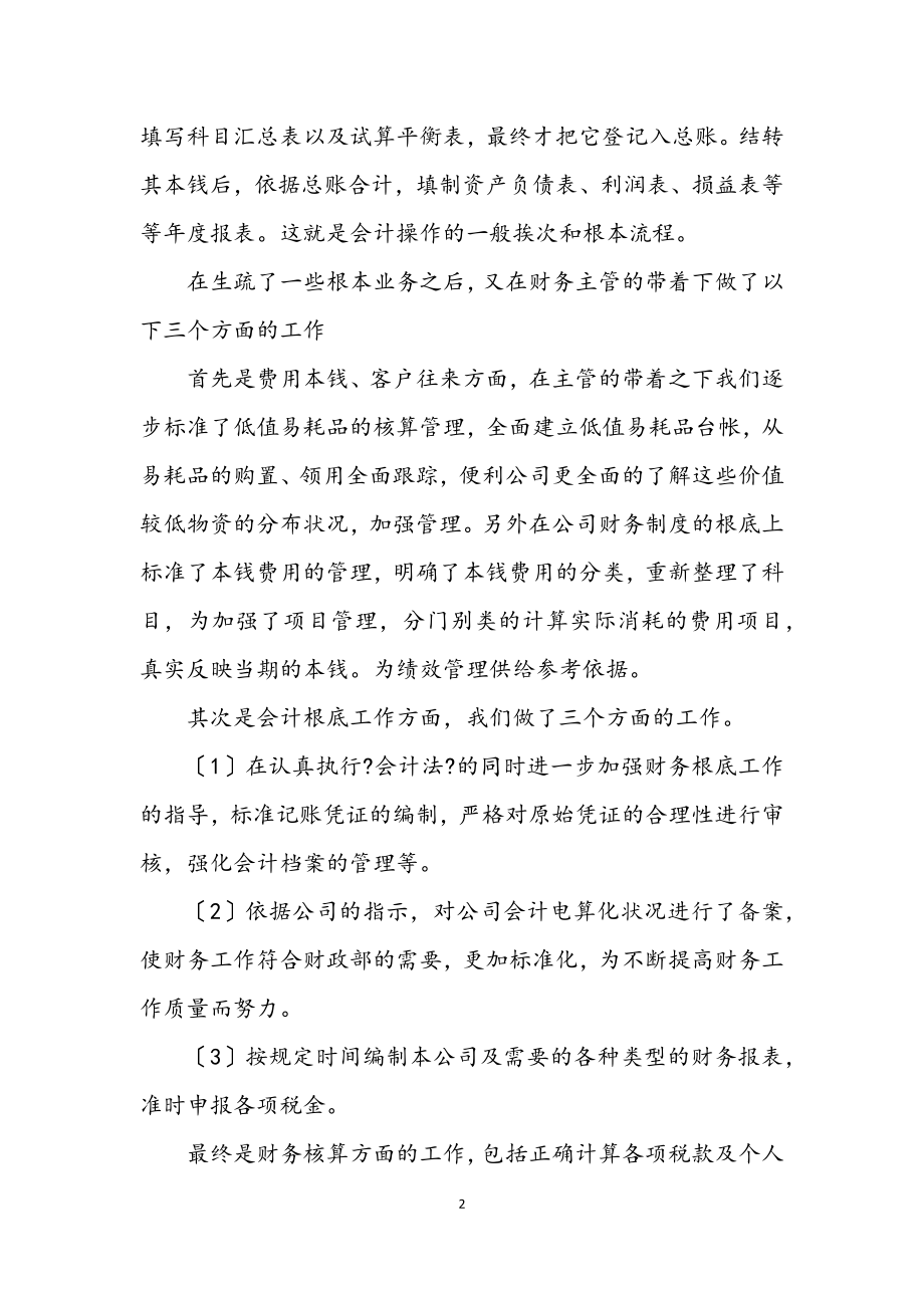 2023年大学生企业财务实践工作总结.docx_第2页