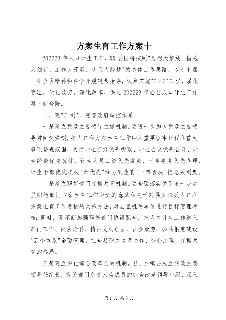 2023年计划生育工作计划十.docx_第1页