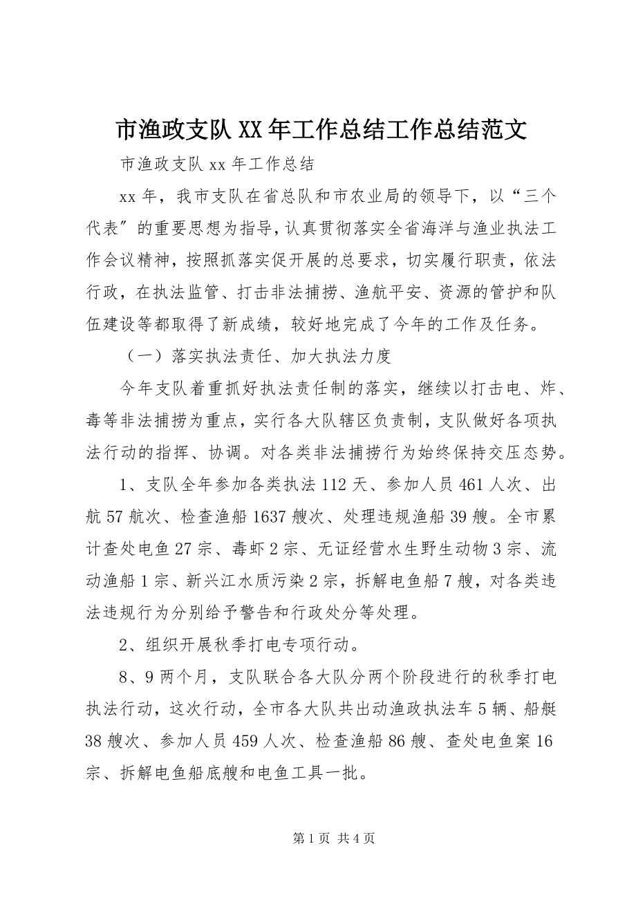 2023年市渔政支队工作总结工作总结.docx_第1页