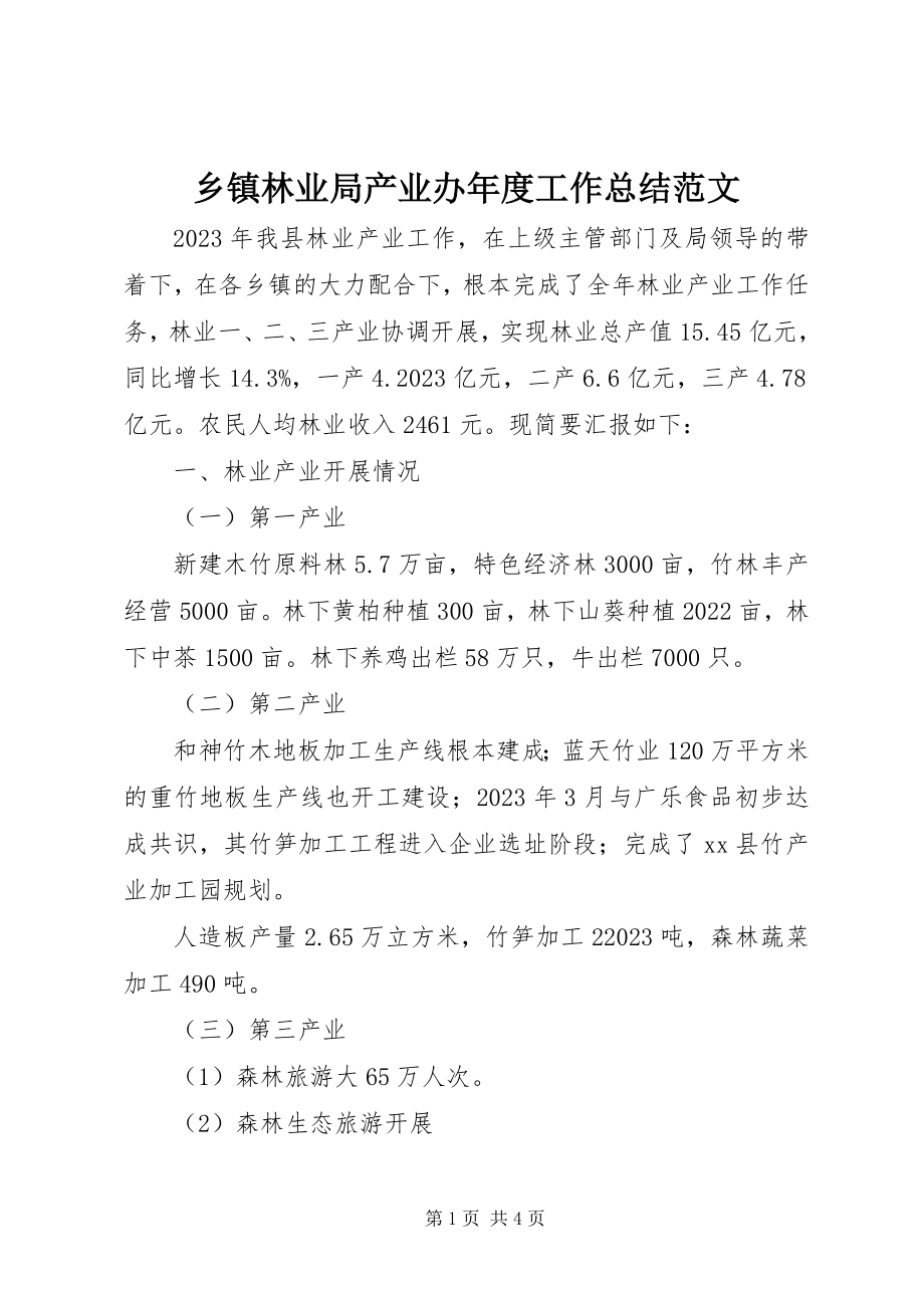 2023年乡镇林业局产业办年度工作总结2.docx_第1页