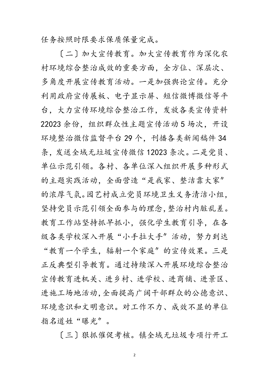 2023年镇全域无垃圾专项行动工作总结范文.doc_第2页