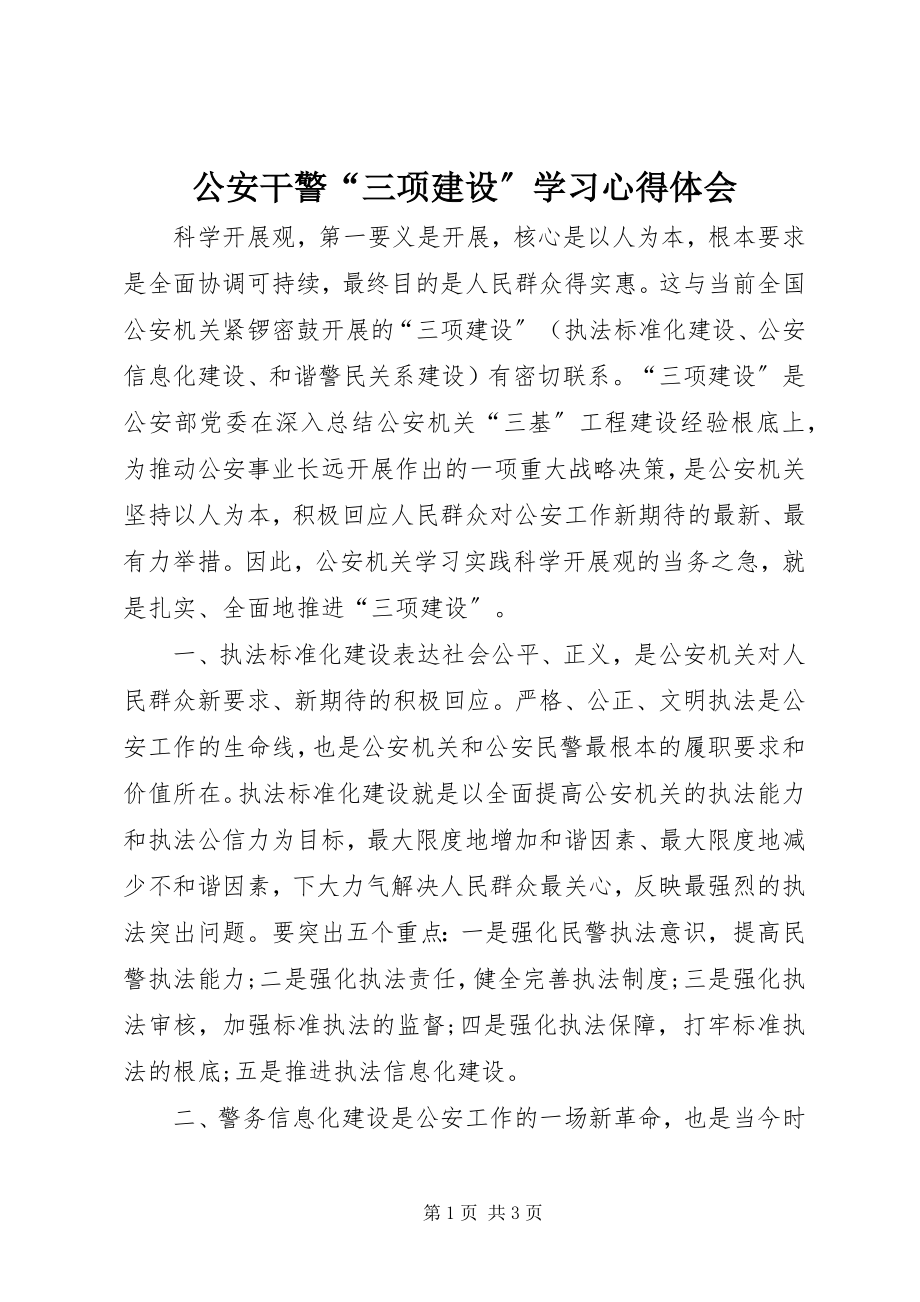 2023年公安干警“三项建设”学习心得体会.docx_第1页