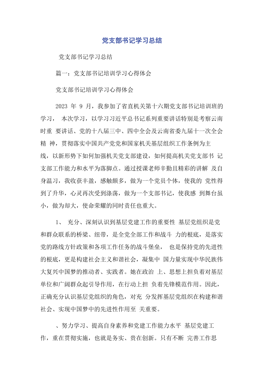 2023年党支部书记学习总结2.docx_第1页