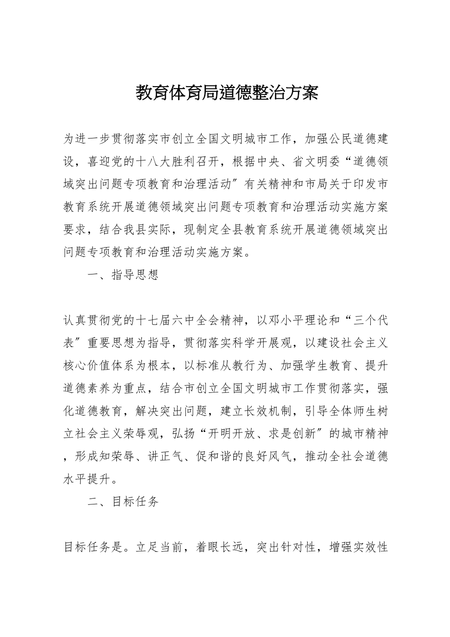 2023年教育局道德整治方案.doc_第1页