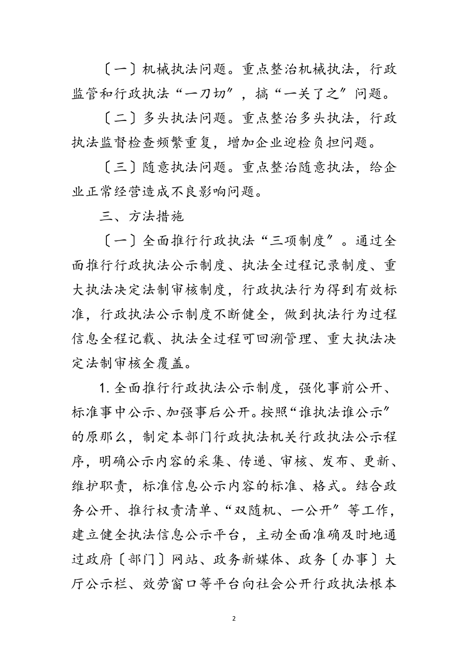 2023年行政执法专项整治行动实施方案范文.doc_第2页