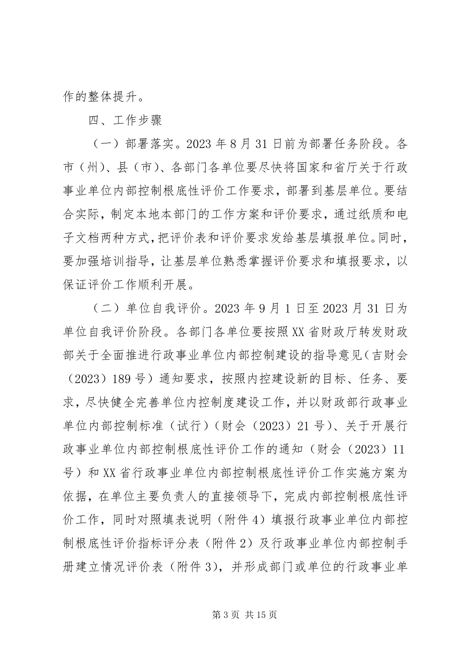 2023年行政事业单位内部控制基础性评价方案.docx_第3页