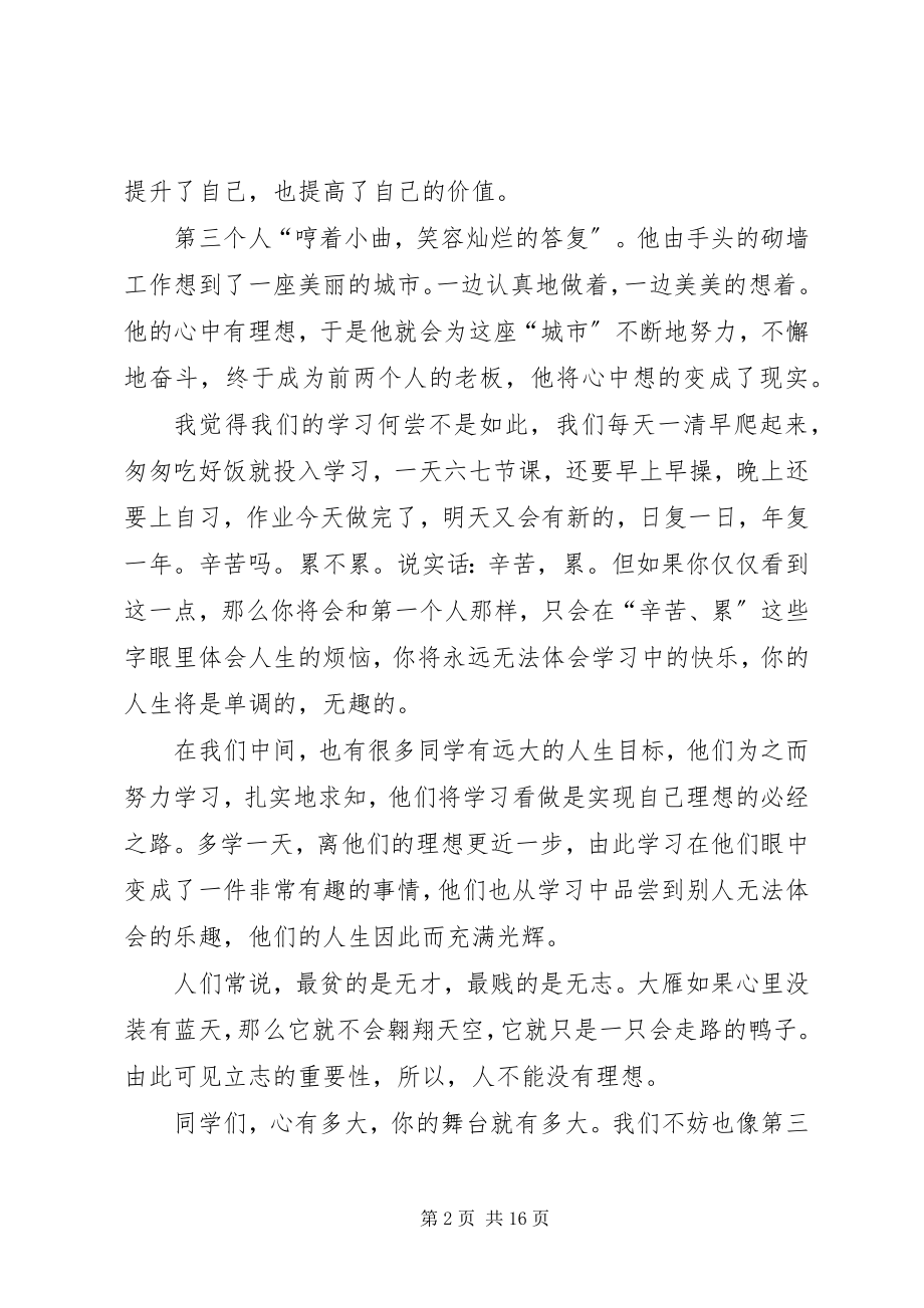 2023年有理想的海阔天空演讲稿.docx_第2页