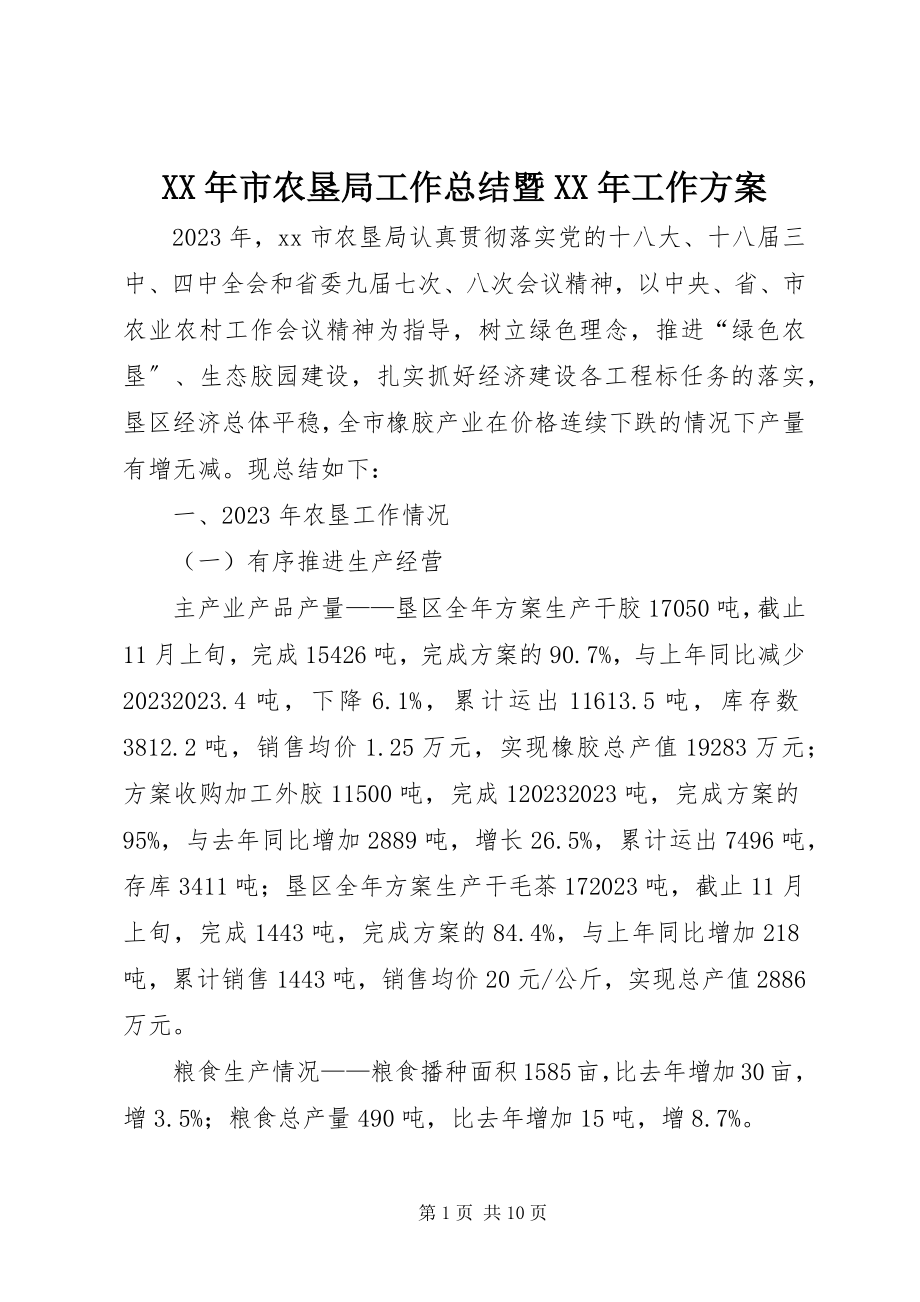 2023年市农垦局工作总结暨工作计划.docx_第1页