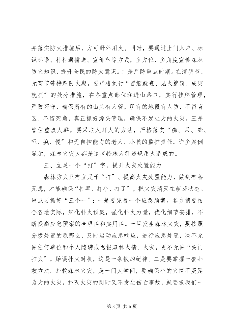 2023年全县森林防火暨消防安全工作会议致辞稿.docx_第3页