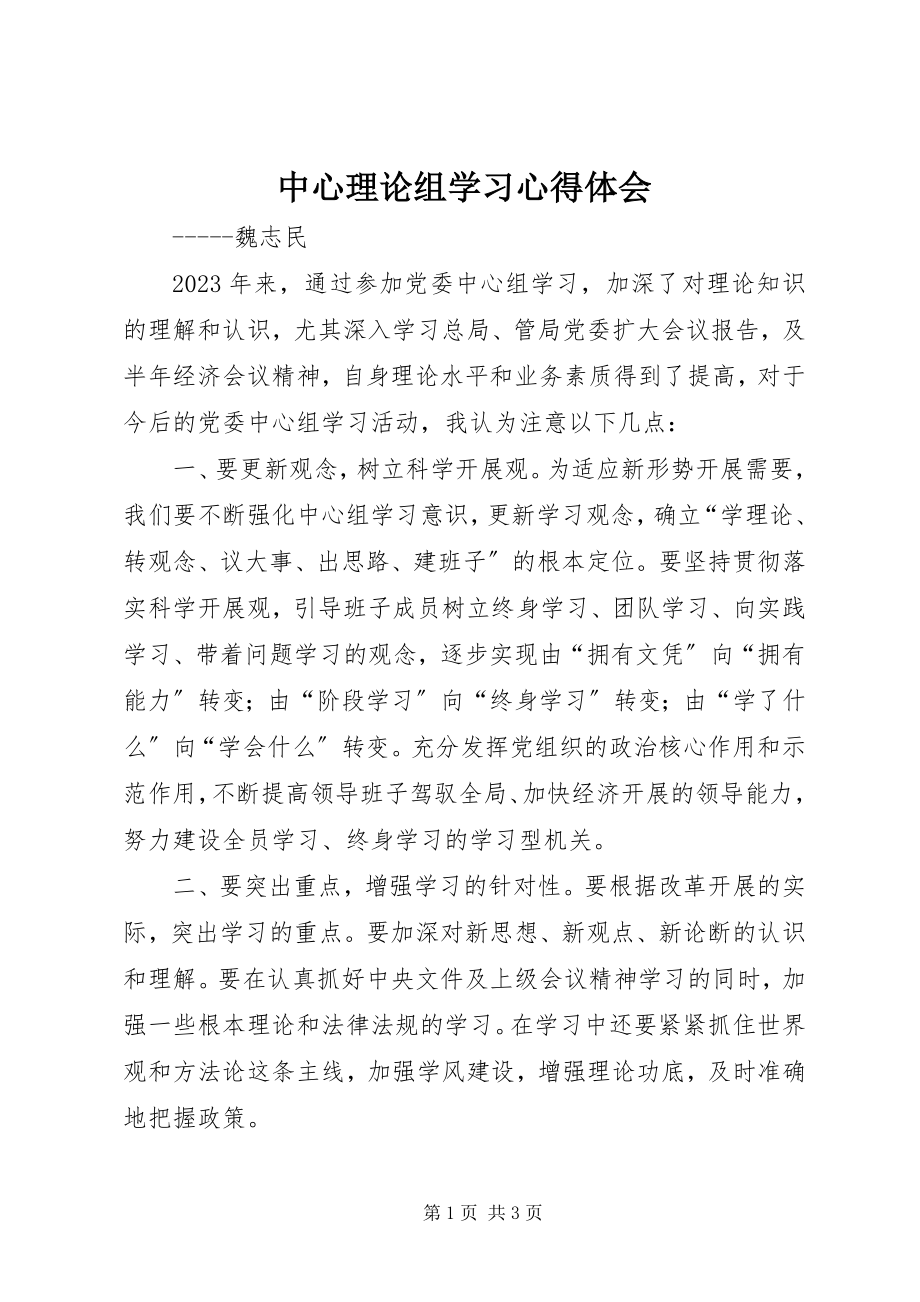 2023年中心理论组学习心得体会.docx_第1页