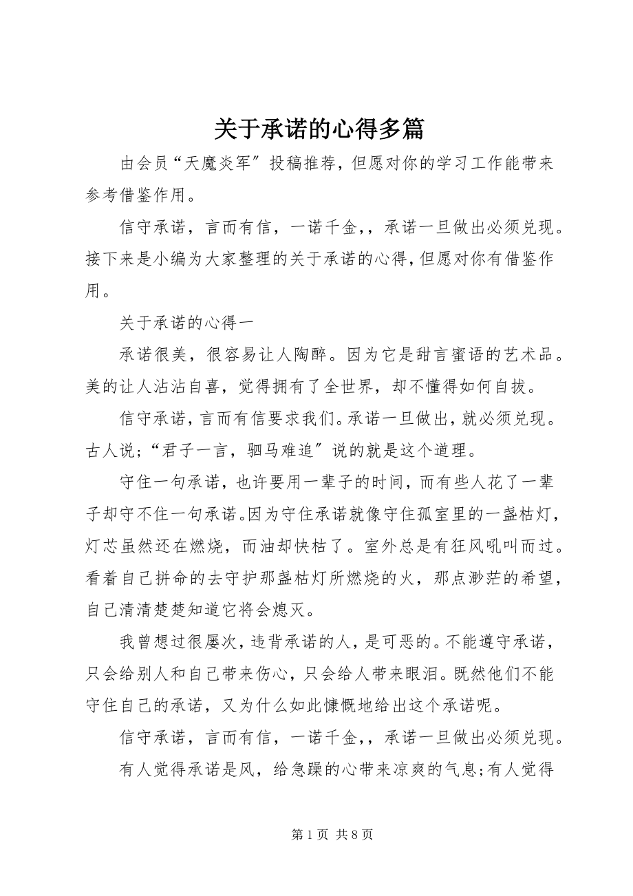 2023年承诺的心得多篇.docx_第1页