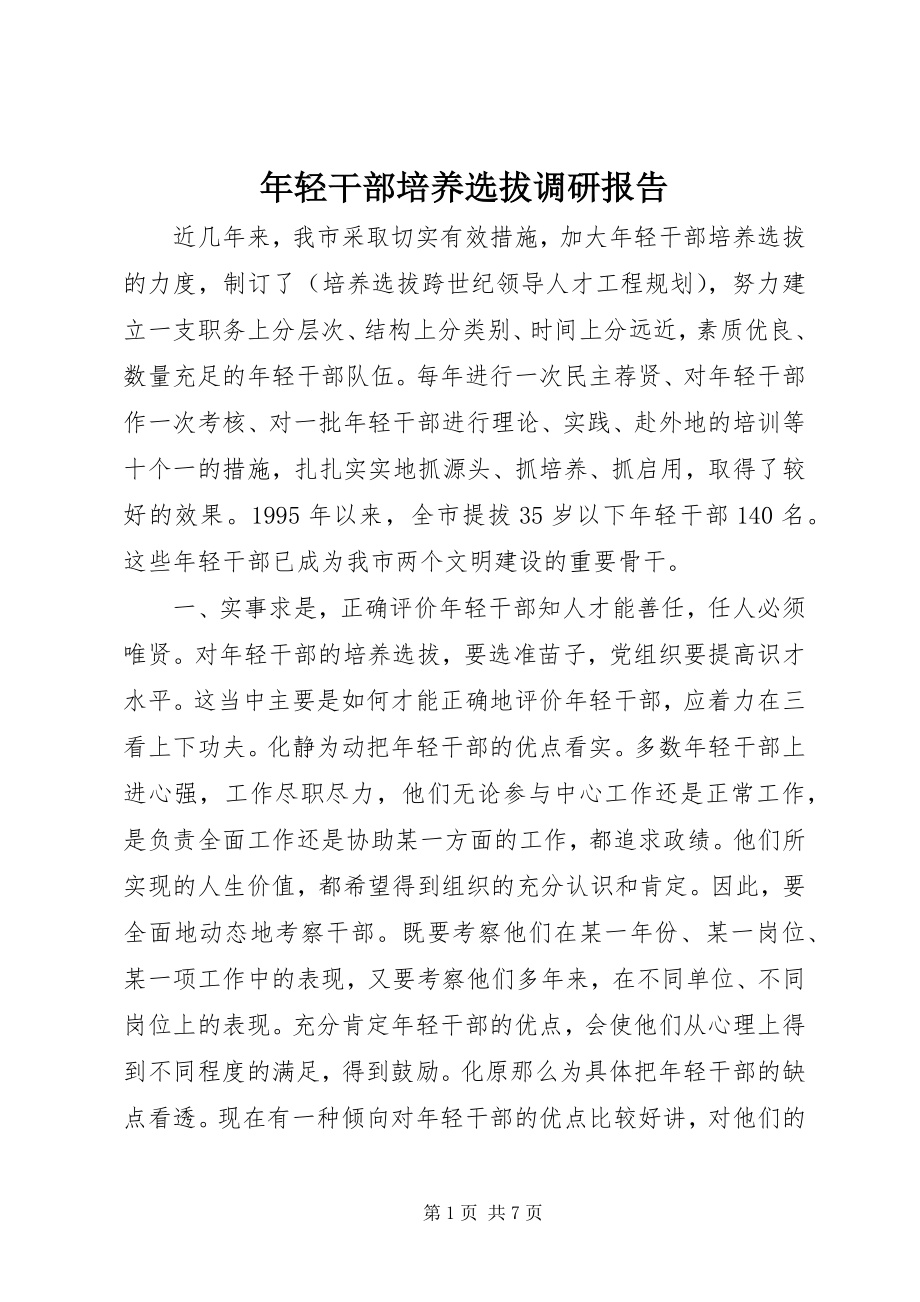 2023年轻干部培养选拔调研报告.docx_第1页