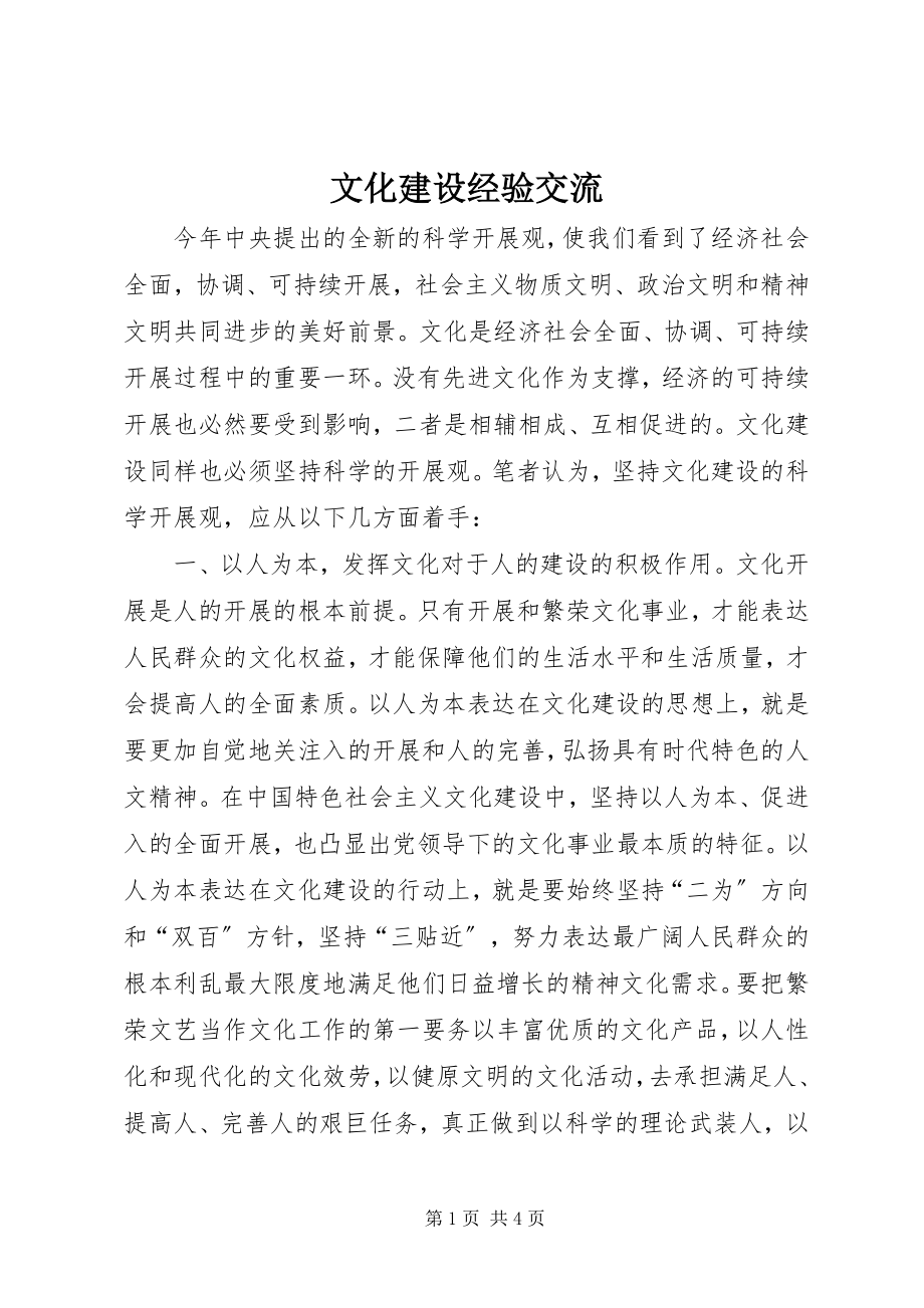 2023年文化建设经验交流.docx_第1页