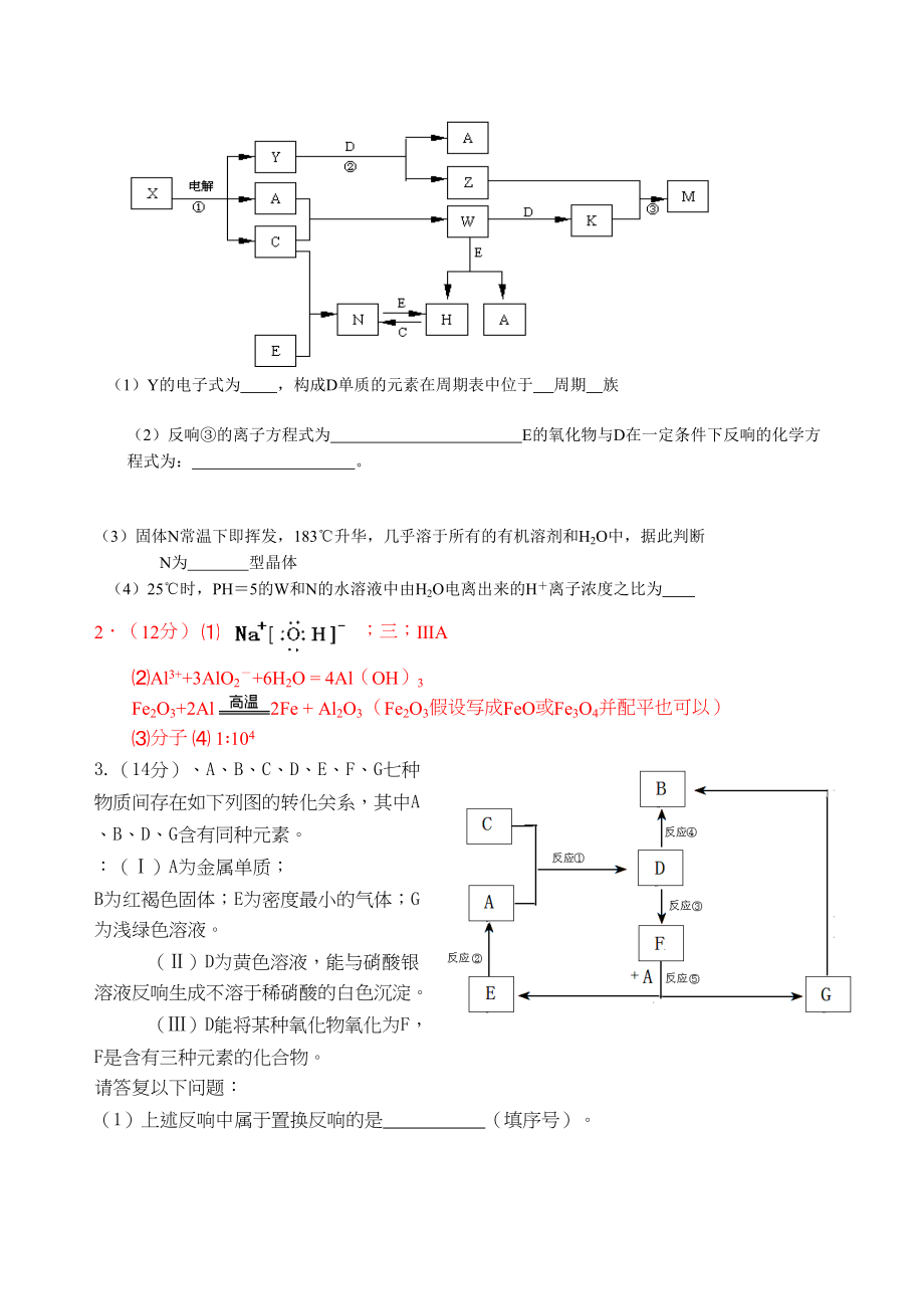 2023年高考化学压题7无机框图推断题doc高中化学.docx_第2页