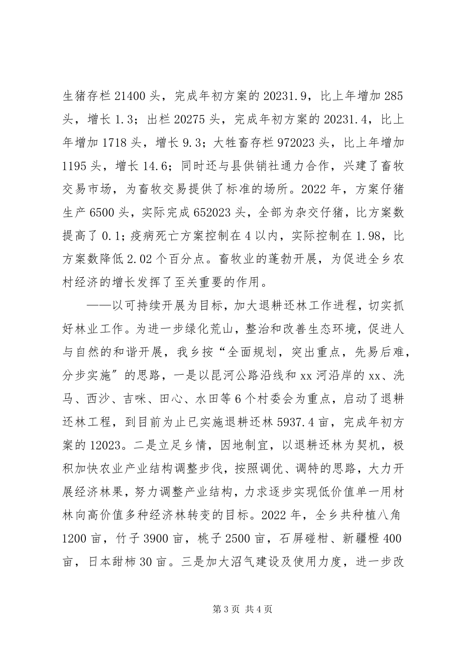 2023年乡党委政府度工作情况汇报材料.docx_第3页