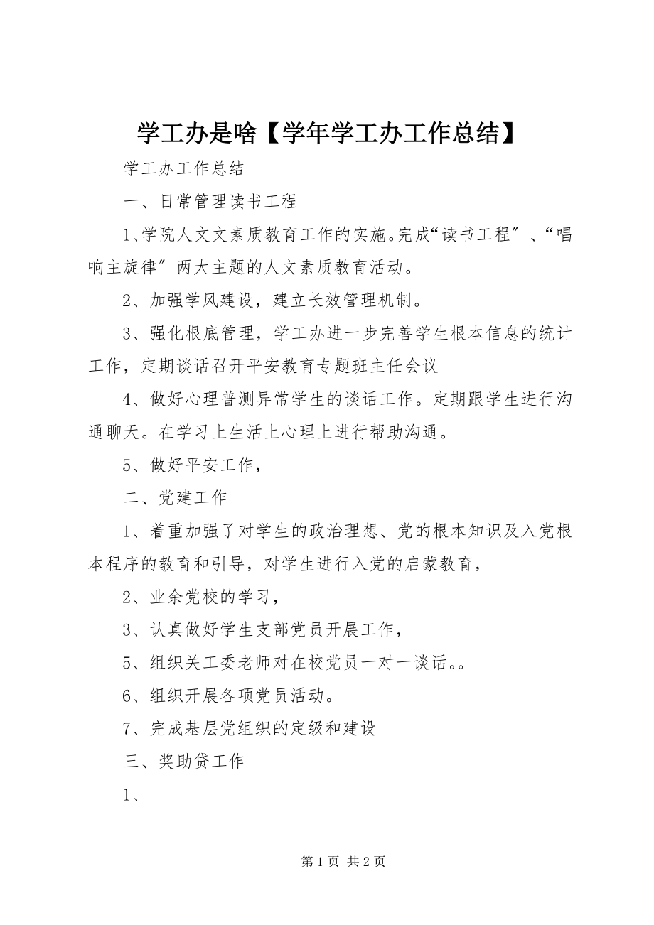 2023年学工办是啥学工办工作总结.docx_第1页