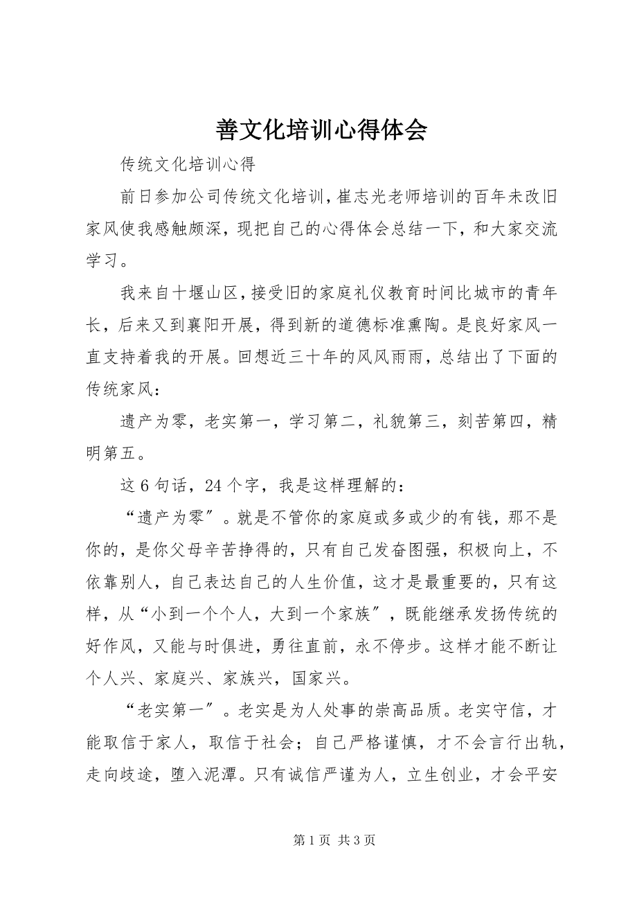 2023年善文化培训心得体会.docx_第1页