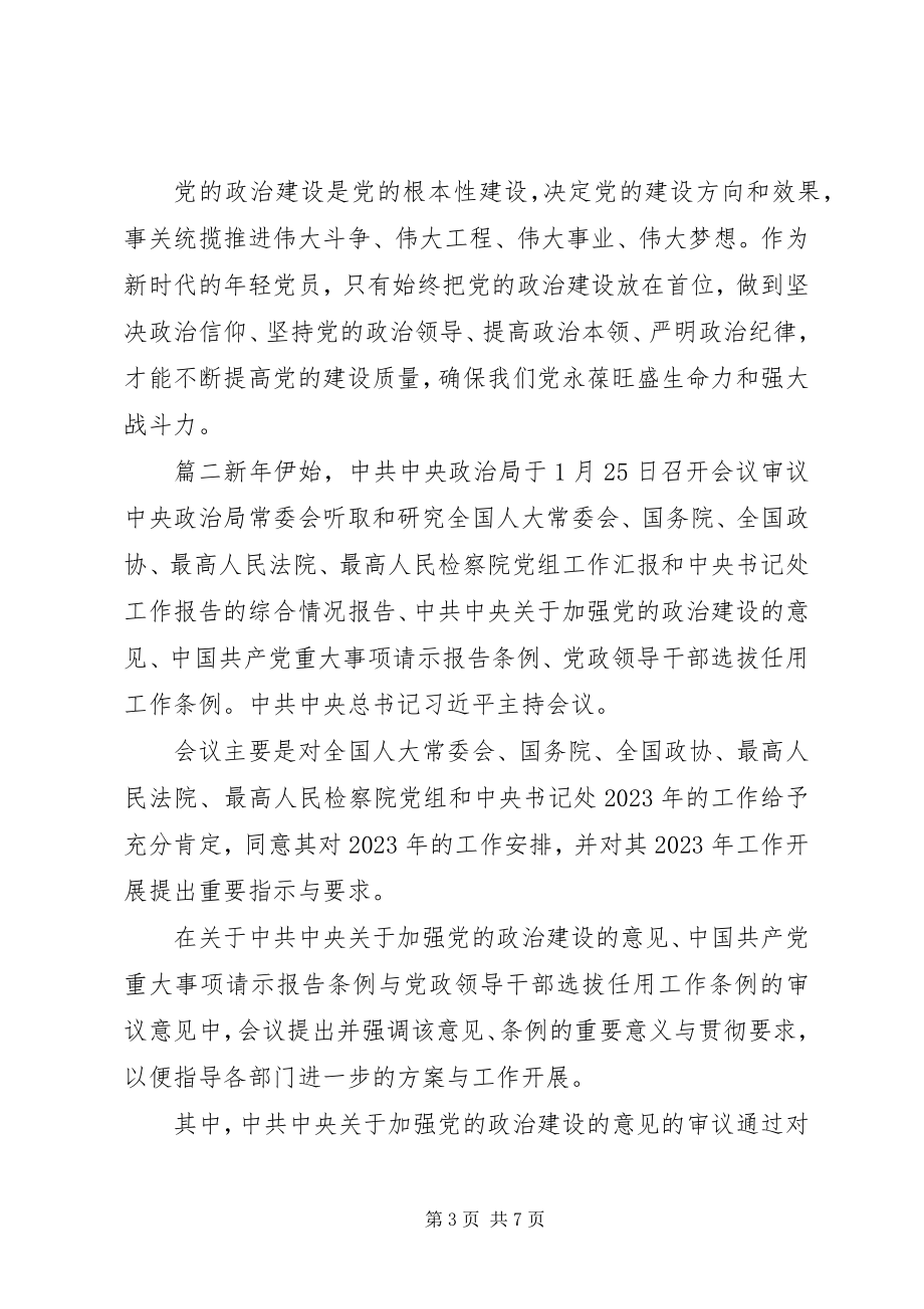 2023年加强党的政治建设心得体会加强党的政治建设后感.docx_第3页